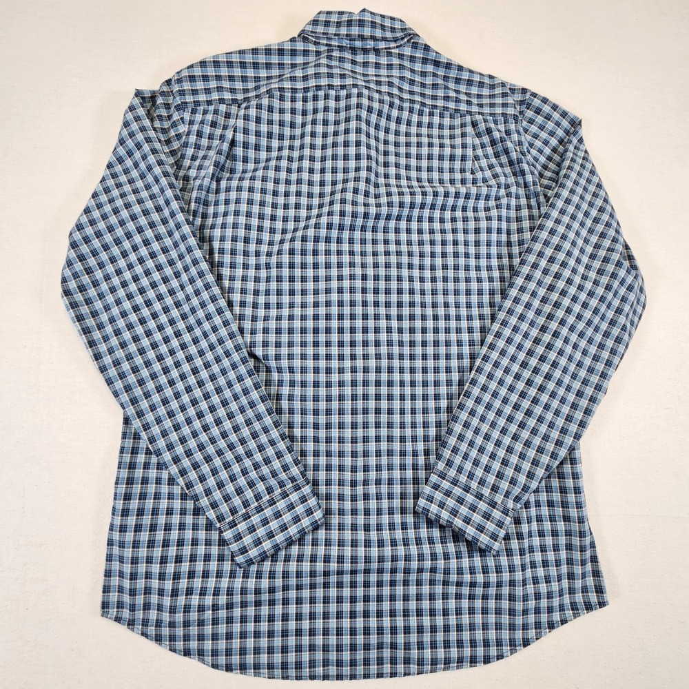 Eddie Bauer Shirt‎ Mens TL Long Sleeve Button Light Blue Plaid Outdoor Hiking - Picture 6 of 10